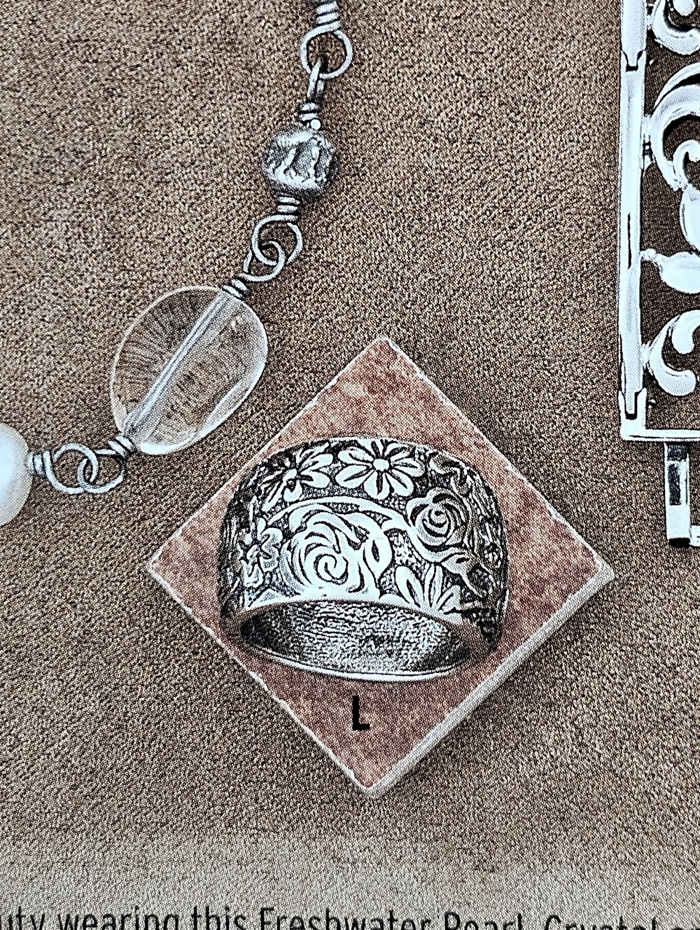 Silpada Rare Sterling Silver Etched Floral Garden Vintage Ring Size 7.25 R1583 - Picture 10 of 14